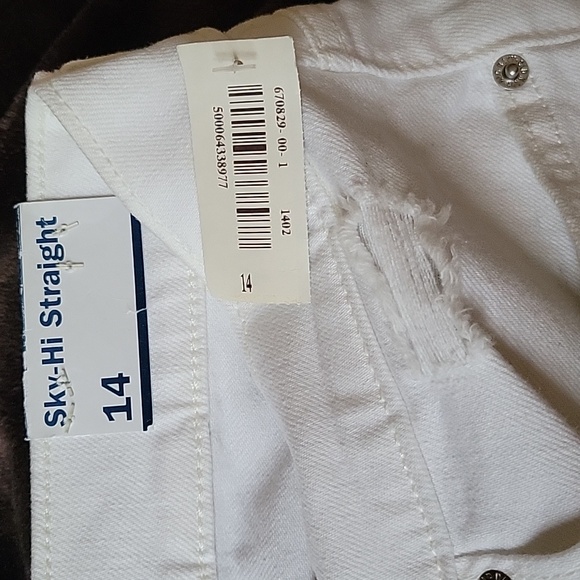 Sz14 SkyHi Straight white jeans with button fly - Picture 4 of 5